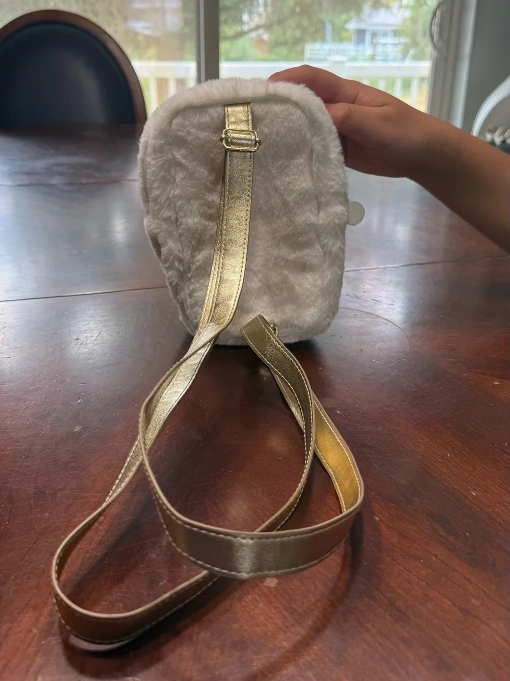 Bath and Body Works Faux Fur Cosmetic Pouch - White